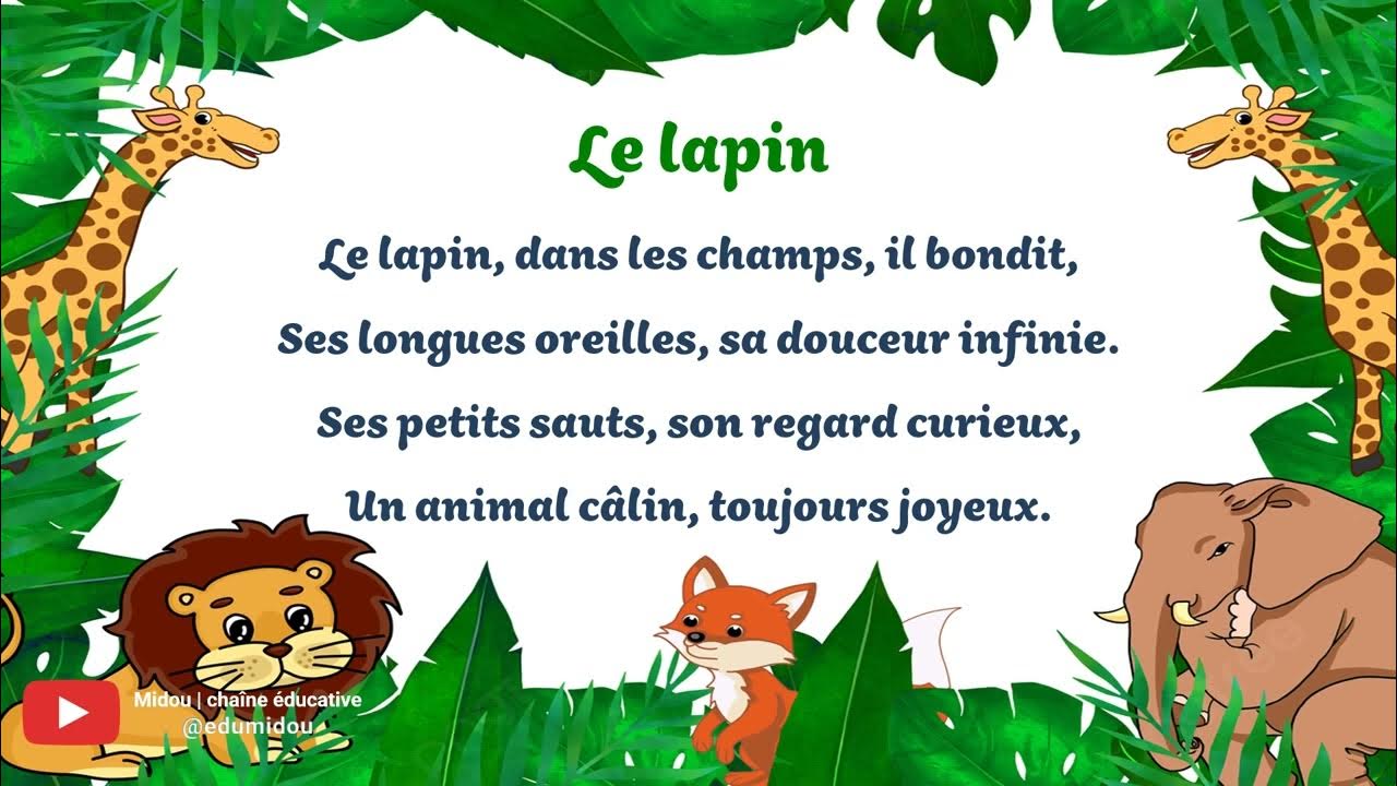 Poésie : Le lapin (GS - CP - CE1)