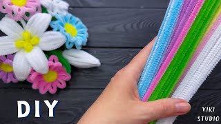 How to make Easy Flowers from Chenille Stems Pipe Cleaner Flowers