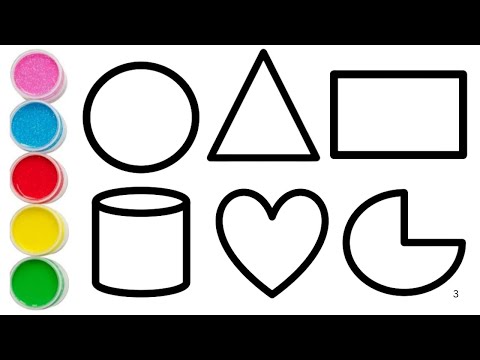Shapes Drawing For Kids, 2D Shapes Learn, Colors For Toddlers | Preschool Learning part-126
