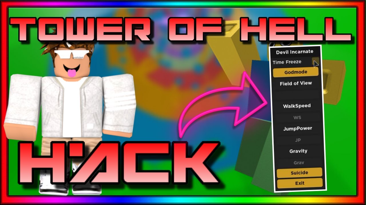 Roblox Tower Of Hell Hack Script Time Stop God Mode Op Youtube - how to hack the plaza roblox yt