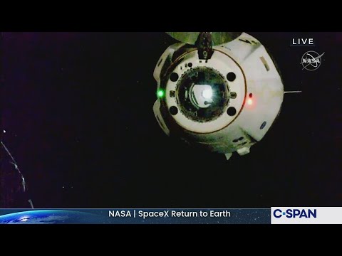 NASA SpaceX Crew Return Dragon Undocking from International Space Station