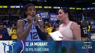 Ja Morant Walk Off Interview | Spurs vs. Grizzlies