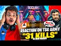 FREEFIRE TSG ARMY RECORD 31KILLS IN SINGLE MATCH CREATORS TOURNAMENT LIVE REACTION😱 -RITIKJAINVLOGS