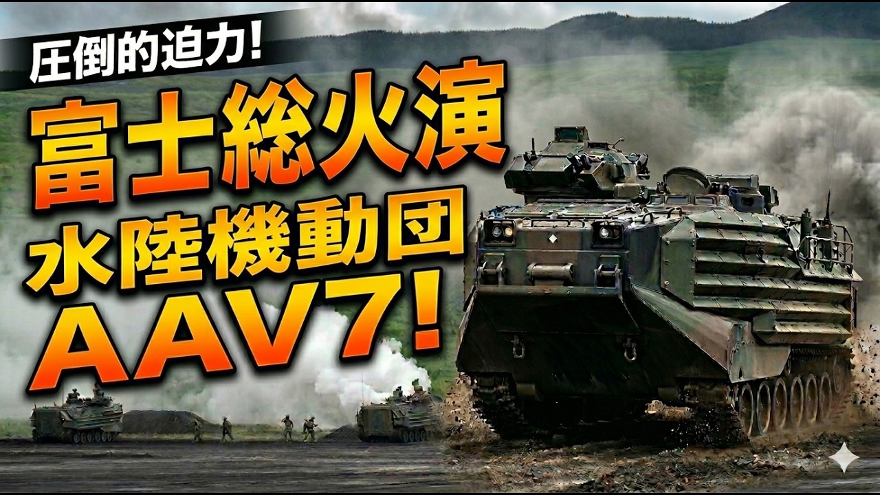 4K】水陸機動団 水陸両用車AAV7使って制圧射撃‼️富士総合火力演習