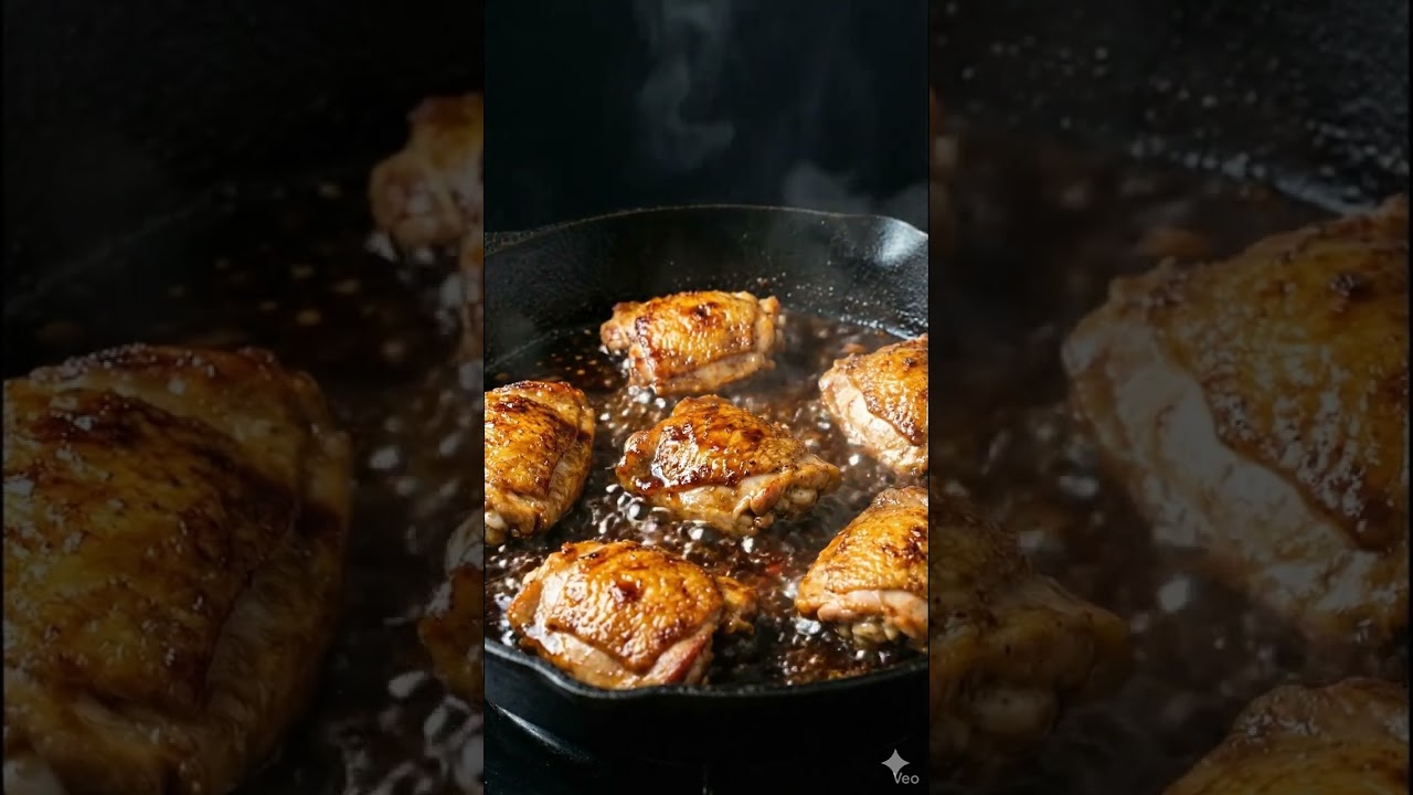 Crispy Chicken Thighs ASMR | Sizzling & Satisfying Eating Sounds