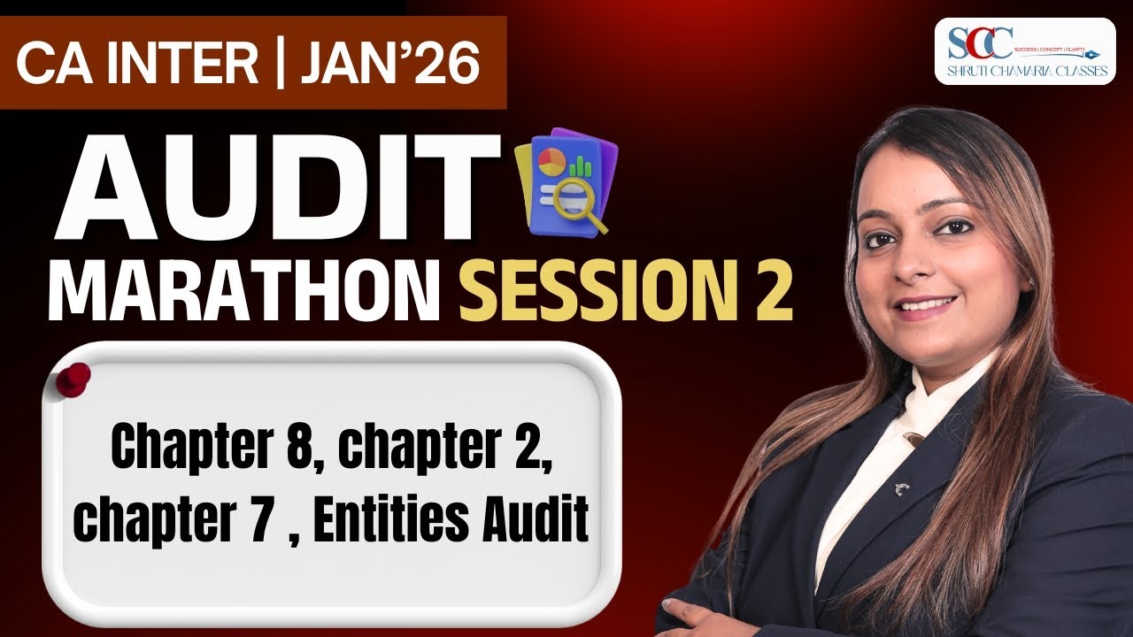 CA Inter AUDIT Marathon Session 2 - Chapter 8, 2, 7 & Entities Audit ...