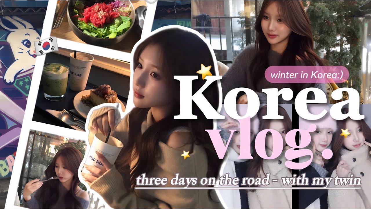 【Vlog】双子で渡韓vlog 👩🏻‍❤️‍💋‍👩🏻🇰🇷🗯️KPOPアイドルに遭遇⁉️買い物、モッパン、念願のドバイチョコもち♫