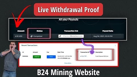 Finally Live Withdraw Proof Of B24 Mining Website | Free Bitcoin Mining