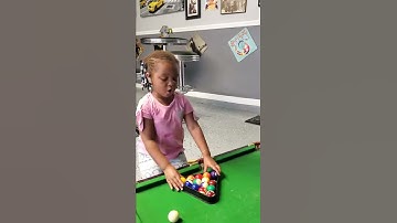 Learning to play on a small pool table #poolball lol