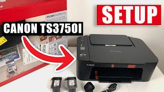 How to SETUP Canon Pixma TS3750i Printer (Load Paper, Install Ink, Wi-Fi Connect, Scan)