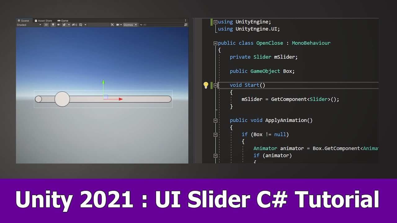 Unity 2021 UI, C# & Animation Tutorial : Slider - YouTube