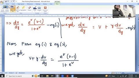 04 Jan 23 Class 12th Maths (Differential Equations - Homogeneous DE - Ex. 9.5 Solutions (Part 2)