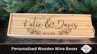 Wooden Wine Box, Personalized Wine Box, Wedding Wine Box