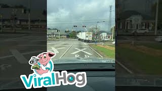 Stuck Truck Struck by Train || ViralHog