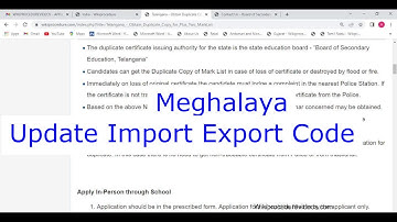 Meghalaya - Apply for Modification to Import Export Code (Online)