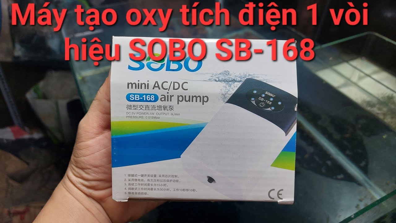Máy tạo oxy tích điện 1 vòi SOBO SB-168 cho bể cá
