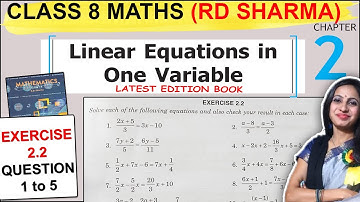 Class 8 Maths RD Sharma Solutions | Exercise 2.2 Question 1 to 5 Solution Chapter 2 Linear Equations