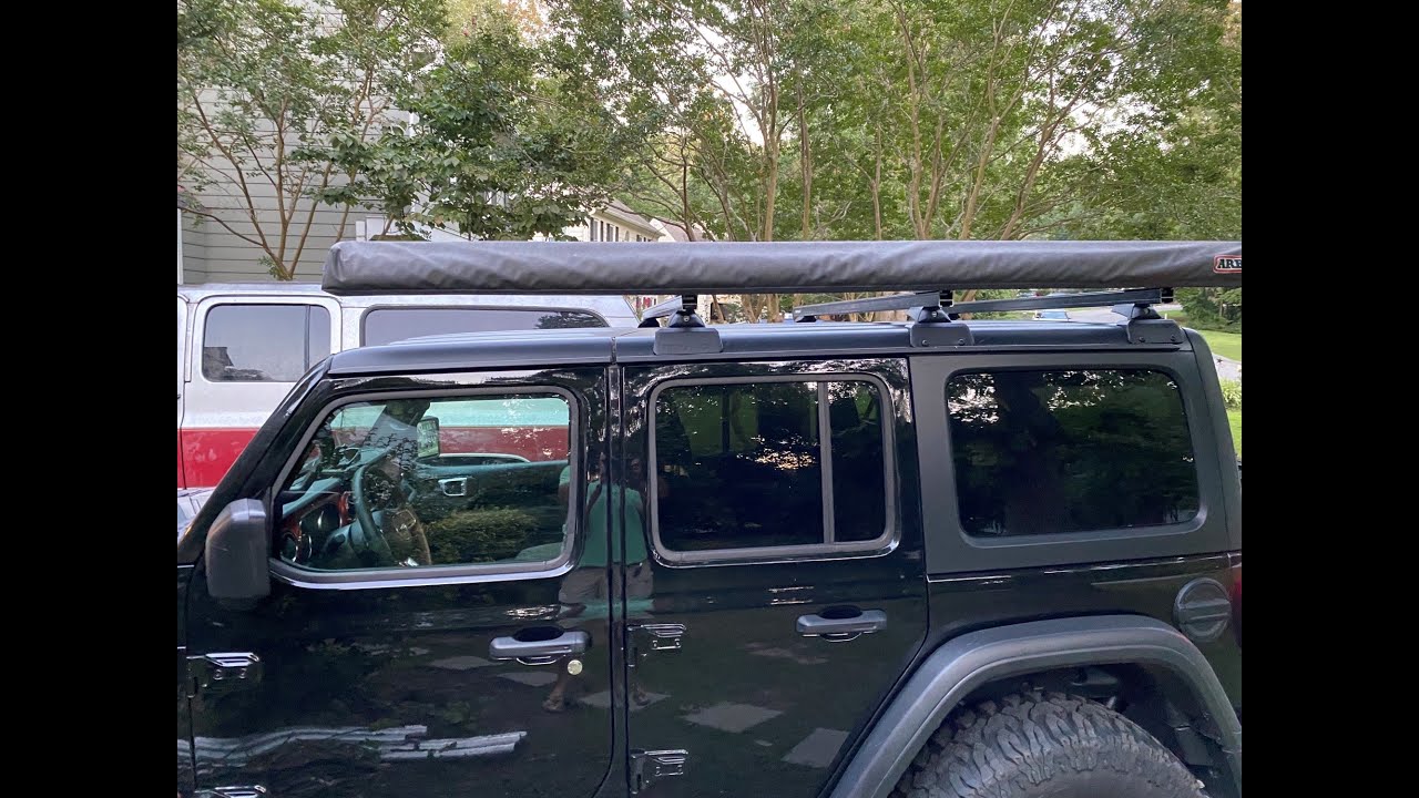 ARB 2500 awning and DIY rear cargo platform for JLU jeep wrangler rubicon  build p10 - YouTube