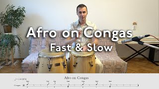 Afro Rhythm Played On Congas Fast And Slow Tempo