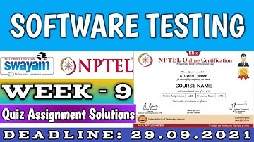 Software Testing | NPTEL | Week 9 | Assignment 9 Solutions | July 2021