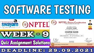 Software Testing | NPTEL | Week 9 | Assignment 9 Solutions | July 2021 Wealth