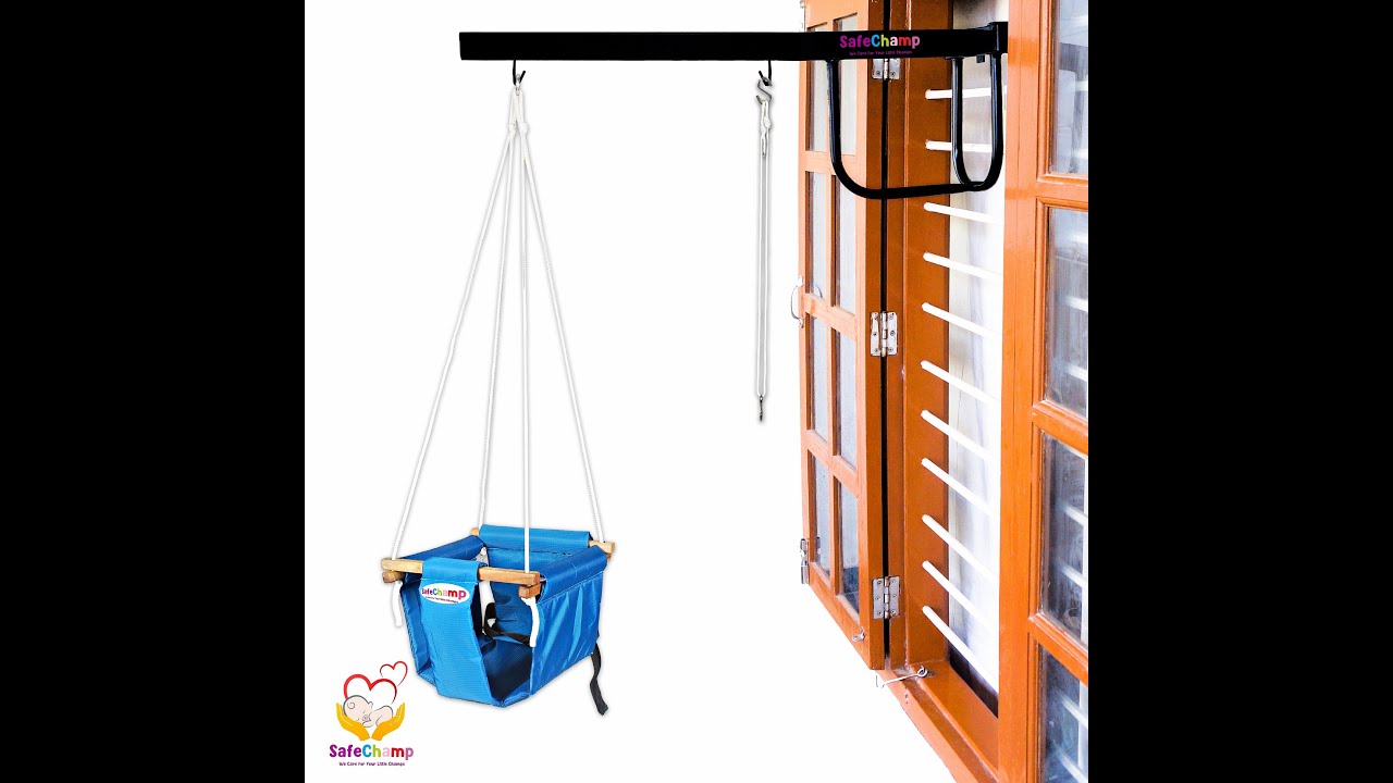 SafeChamp Ducky Baby Swing Seat - Hanging Indoor Outdoor Swing for Kids With Window Hanging Rod.