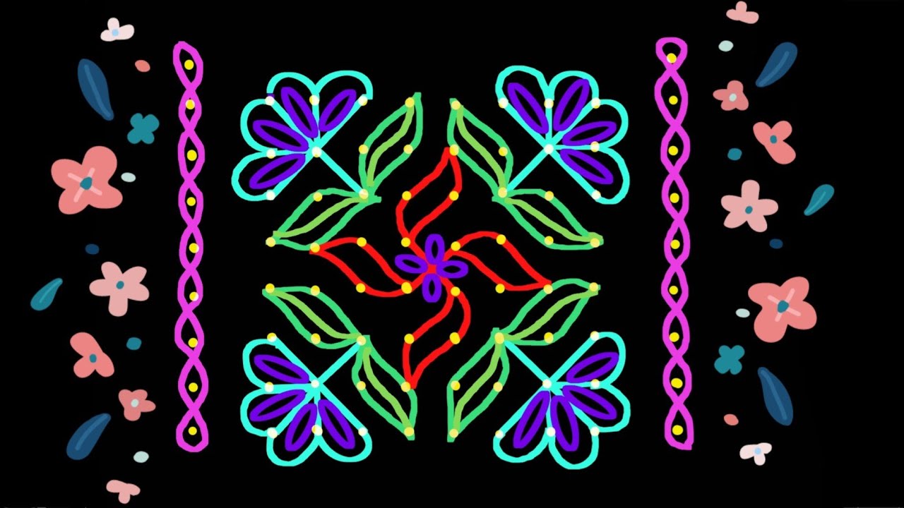 daily bases Rangoli designs # colourful Rangoli # Digital Rangolis ...