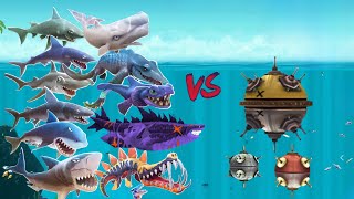 Hungry Shark Evolution - All Ultra Mine VS All Hungry Sharks screenshot 5