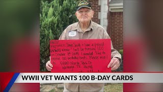 World War II vet wants 100 birthday cards
