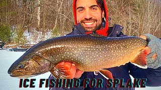 Ice Fishing For SPLAKE- The Ugly Reality of it!!!
