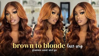 Brown to Blonde Glueless Wear and Go Lace Closure Wig Install ft. Domiso Hair