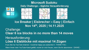 Sudoku Daily Challenges | Ice Breaker – Easy | Nov 14th, 2025