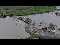 River trent dunham toll bridge flooding monday 8th january 2024 by drone