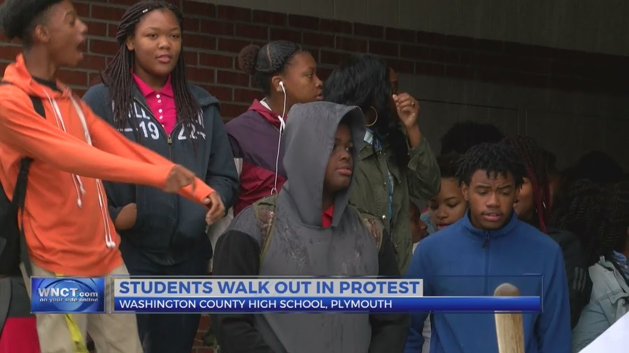 Students walkout in support of long-time school employee
