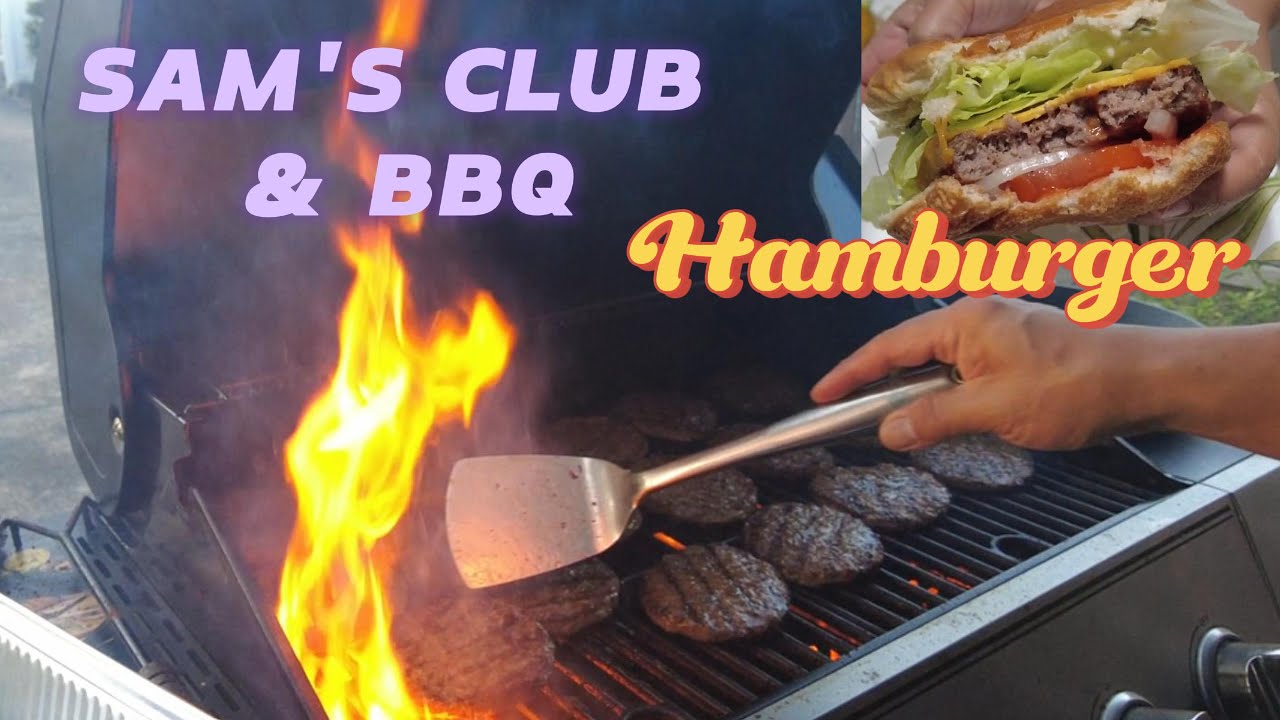 Grocery shopping at Sam's Club tour & cooking BBQ hamburgers YouTube