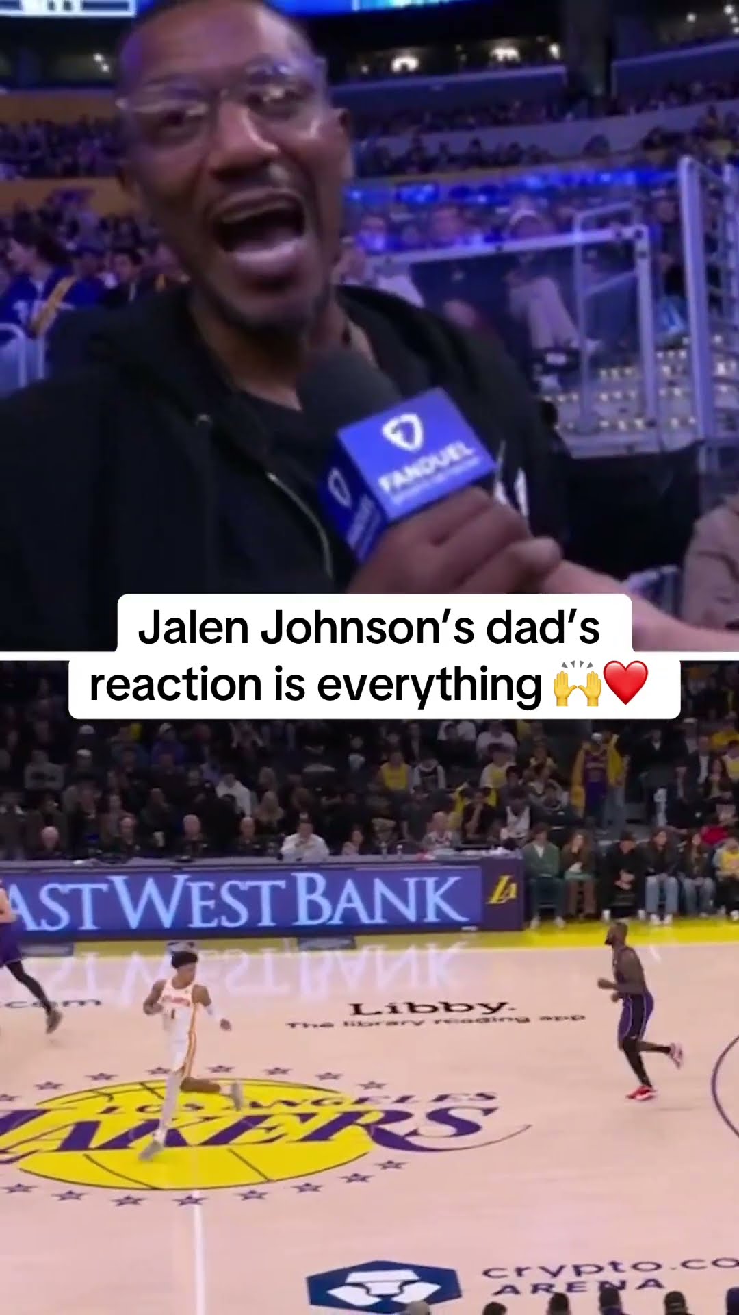 Jalen Johnson's dad was hyped up after his dunk ?