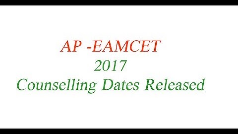 AP-EAMCET Counselling Dates-2017