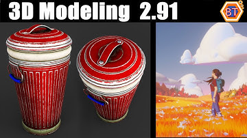 How to Make Stylized Trashcan in Blender 2.91(Substance painter Texturing)