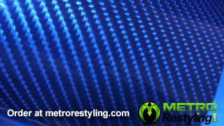 Blue 3D Carbon Fiber Vinyl Film Metrorestyling