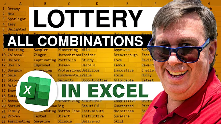 Excel Tutorial: Generate All Possible Lottery Combinations