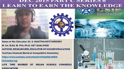 CSIR NET JRF CHEMICAL SCIENCE DEC 2015 PART C SERIES 6