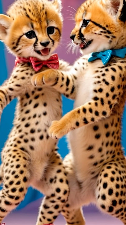 Chipi chipi chapa chapa dubi dubi daba daba - Babies Playing with Cheetah🐾💖 #cute #babydance