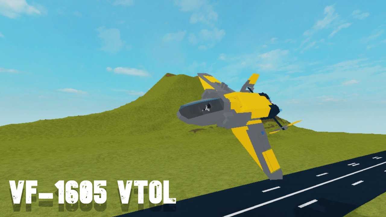 Roblox Plane crazy showcase custom vtol (VF1605 VTOL) YouTube