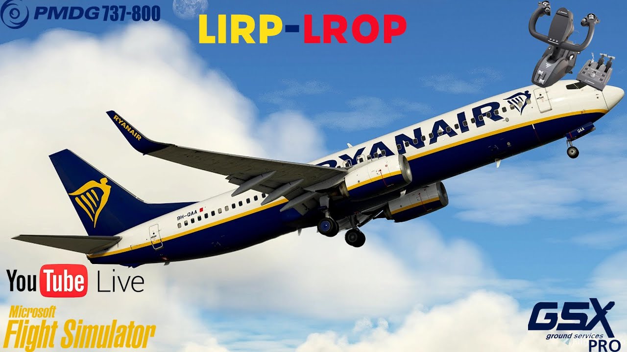 PMDG 737-800 | GSX Pro | Real Life RYANAIR Route | Pisa to Bucharest ...