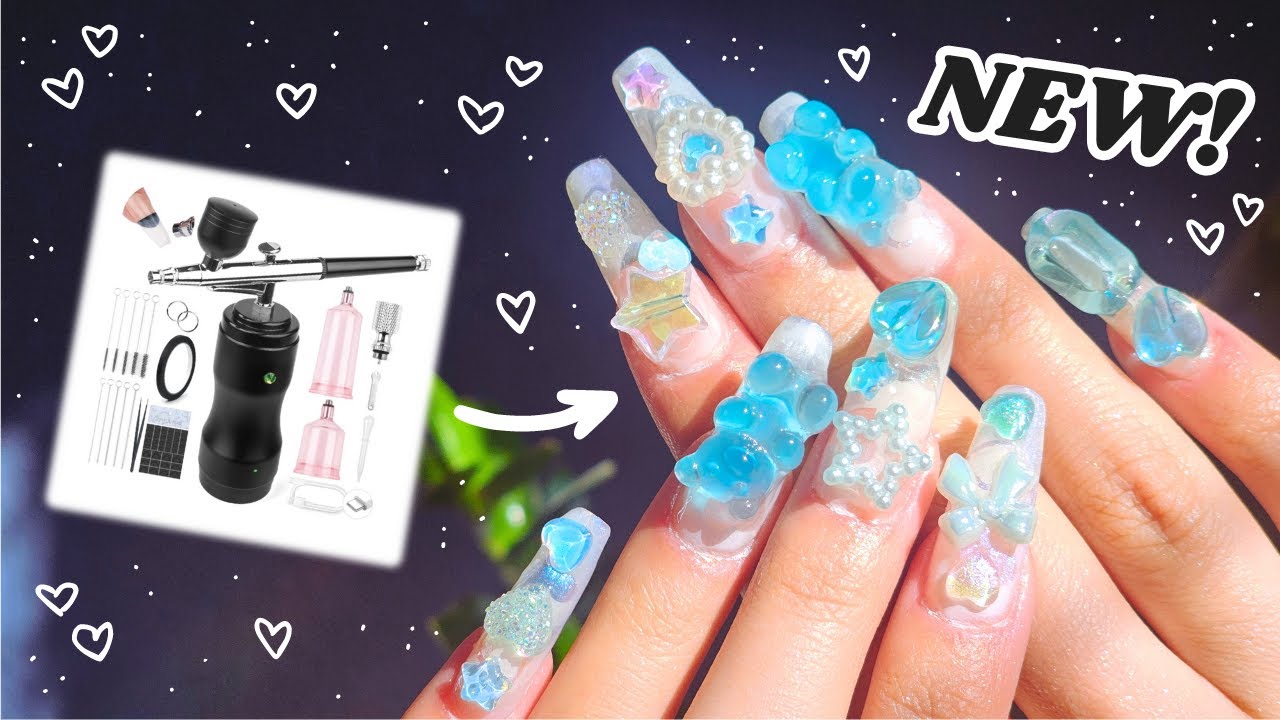 Using a NAIL AIRBRUSH for the FIRST TIME ❀ Saviland & UR SUGAR 