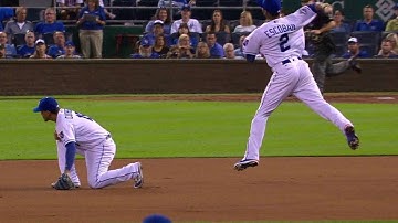 MIN@KC: Escobar makes superb running throw for an out