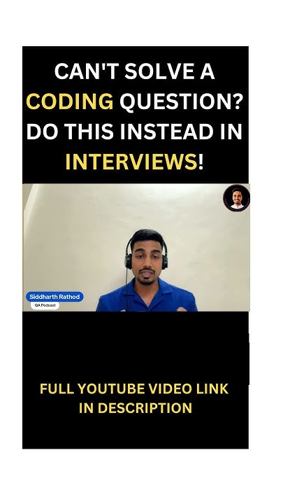 CAN'T SOLVE A CODING QUESTION? DO THIS INSTEAD IN INTERVIEWS! - YouTube