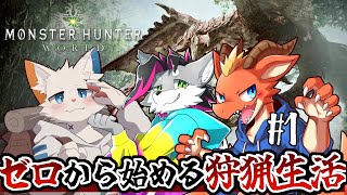 【モンハンワールド】猫獣人のドラゴン狩猟生活のはじまり#1【ケモノVtuber】