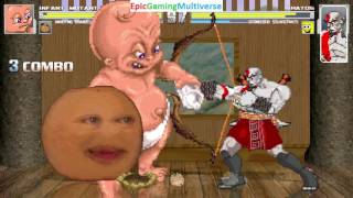 Annoying Orange & Infant Mutant Naughty Baby VS Kratos & SpongeBob SquarePants In A MUGEN Match screenshot 4