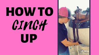 How to cinch up a horse (Barrel Racing)